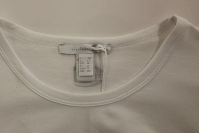 White crewneck stretch sweater