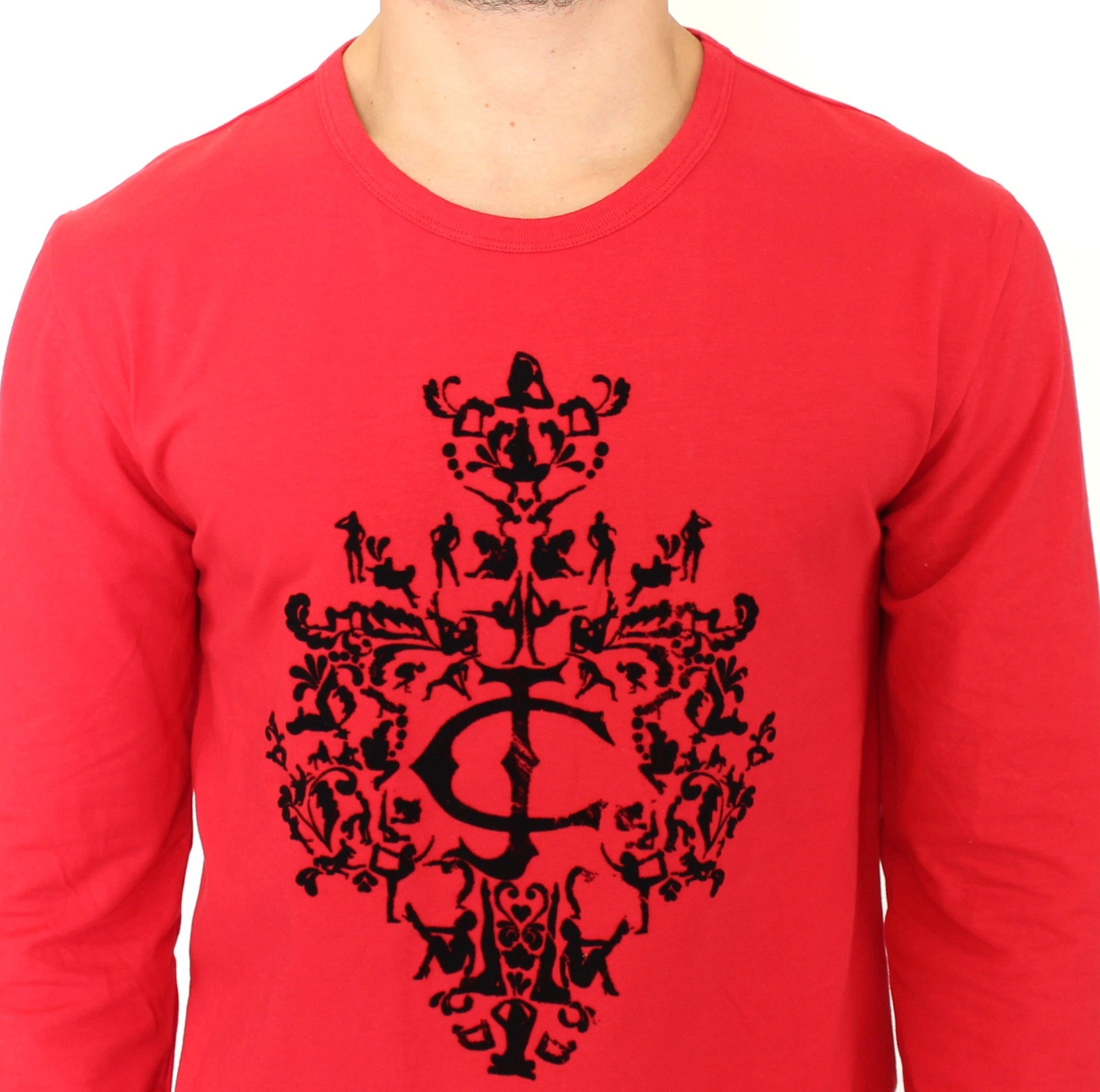 Red stretch pullover sweater
