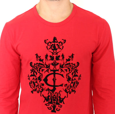 Red stretch pullover sweater