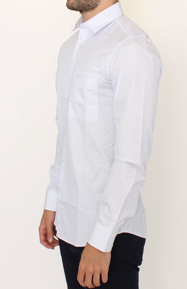Light blue striped cotton shirt