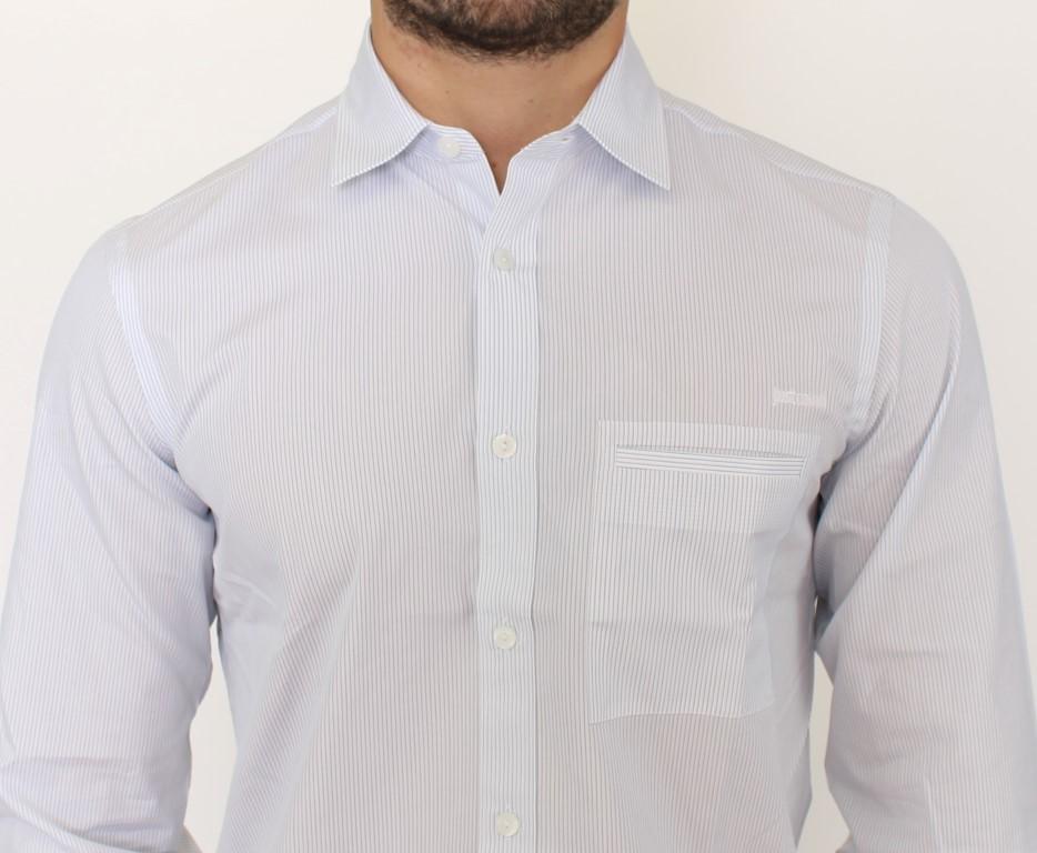 Light blue striped cotton shirt