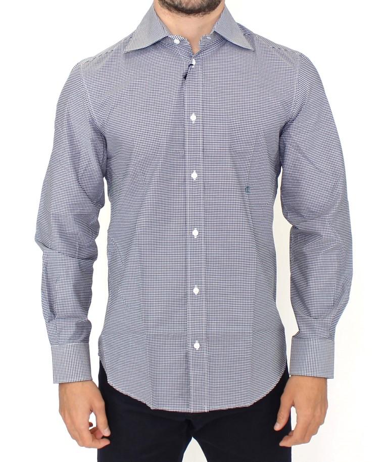 Blue checkered cotton shirt