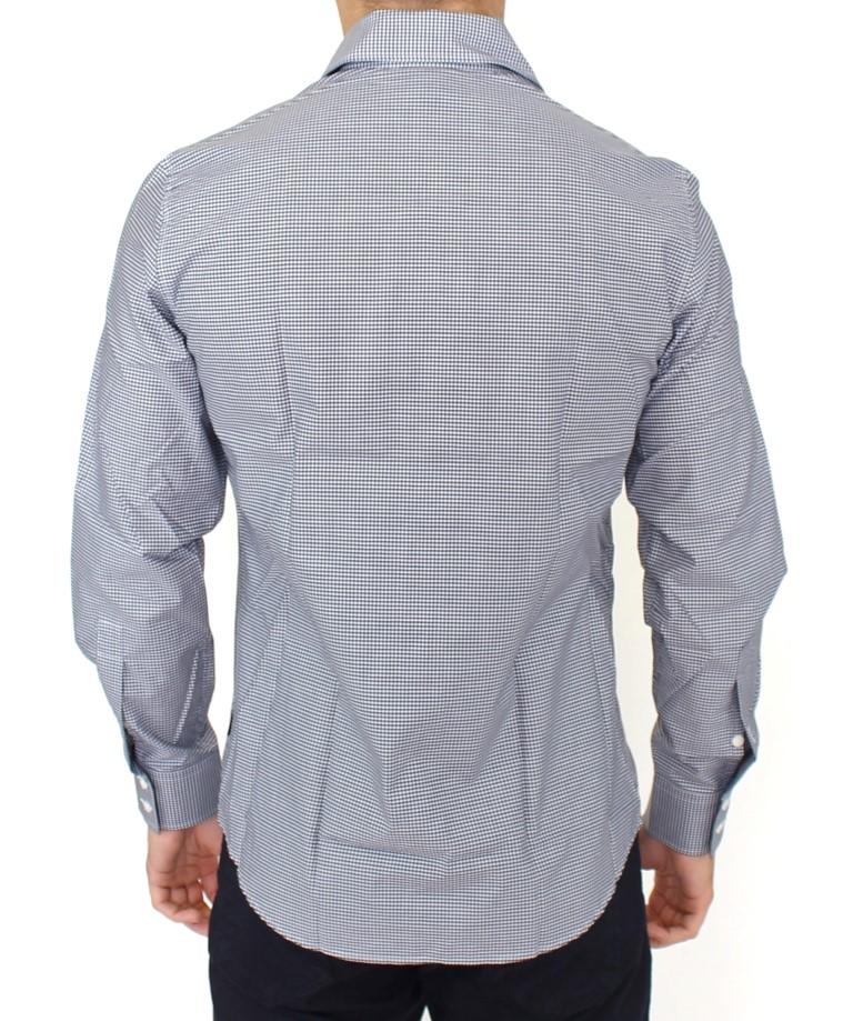 Blue checkered cotton shirt
