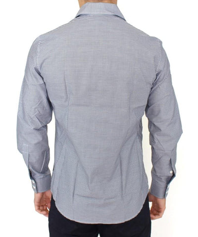 Blue checkered cotton shirt