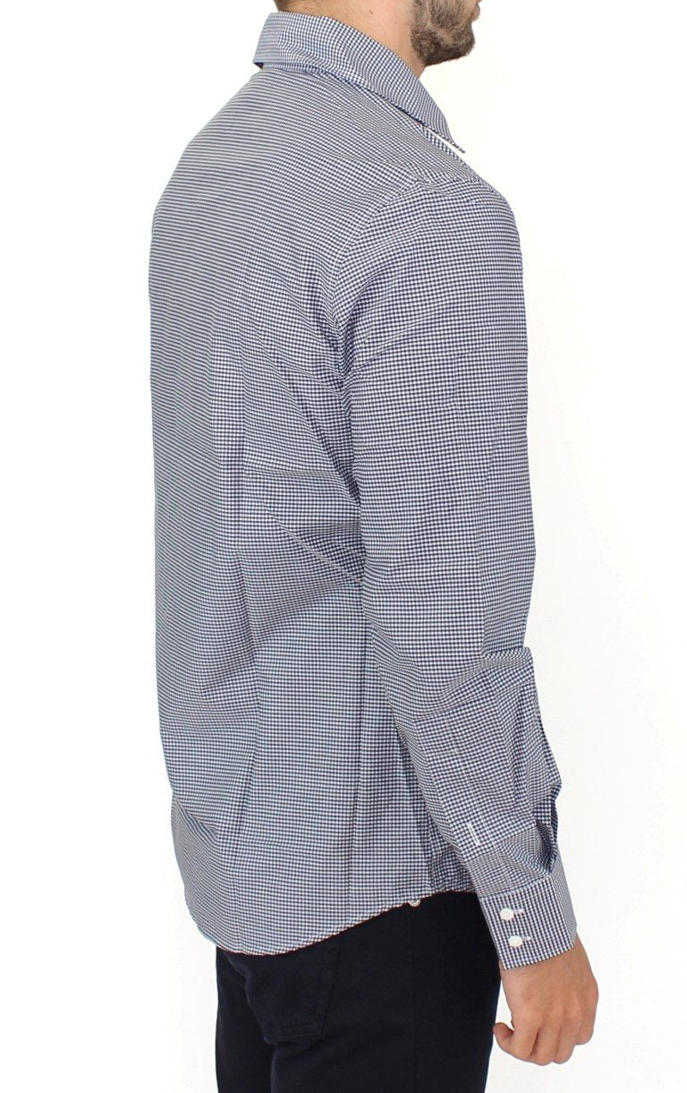Blue checkered cotton shirt