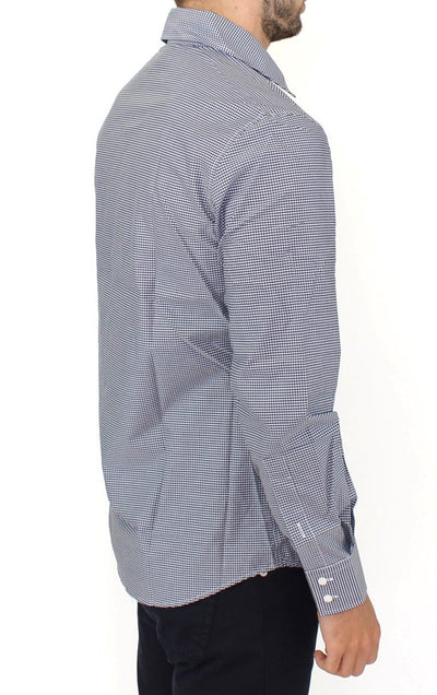 Blue checkered cotton shirt