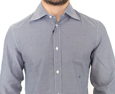 Blue checkered cotton shirt