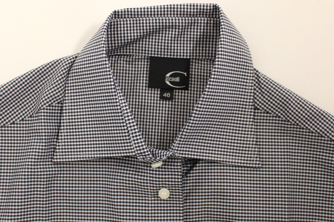 Blue checkered cotton shirt
