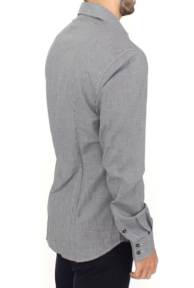 Gray checkered cotton button shirt