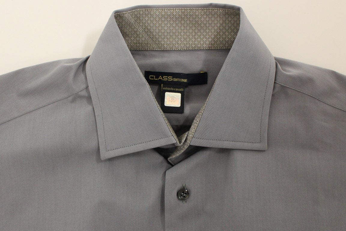 Gray stretch cotton shirt