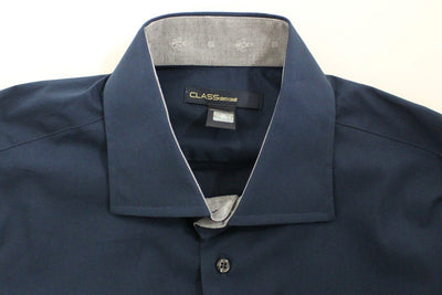 Blue stretch cotton shirt