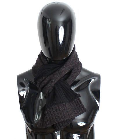 Scarf Men's Gray Wool Knitted Wrap