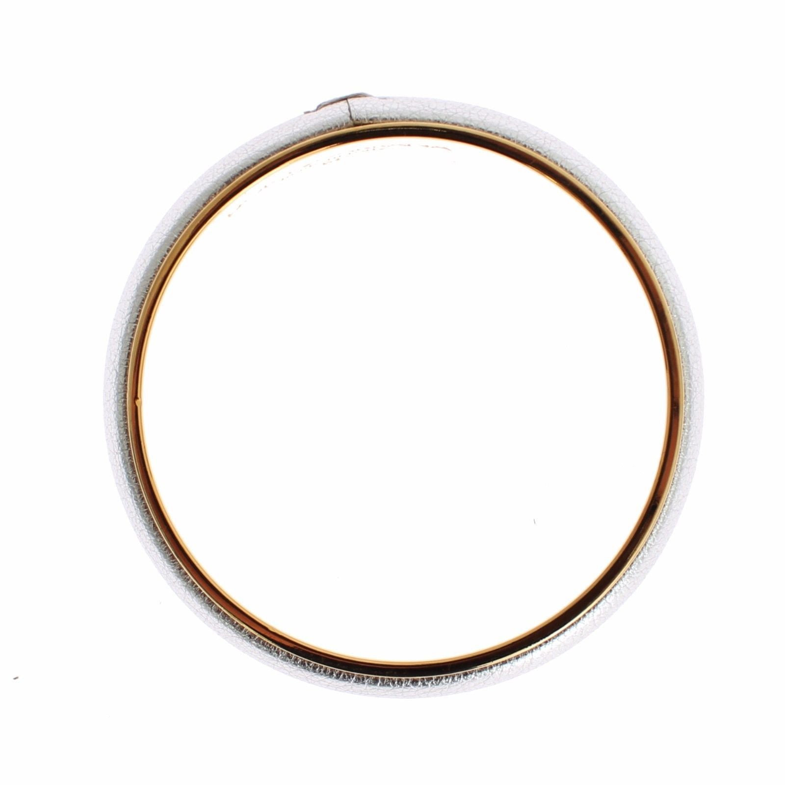 Silver Leather Gold Brass Bracelet