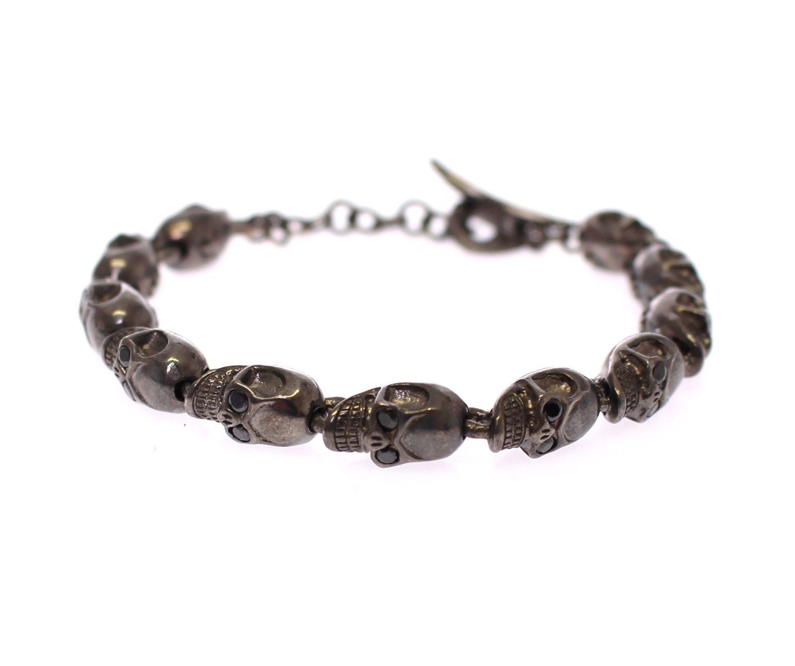 CZ Skull Black Rhodium 925 Silver Bracelet
