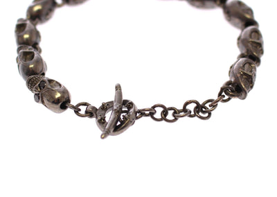 CZ Skull Black Rhodium 925 Silver Bracelet