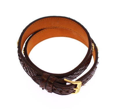 Snakeskin 18 Gold 925 Silver Logo Bracelet