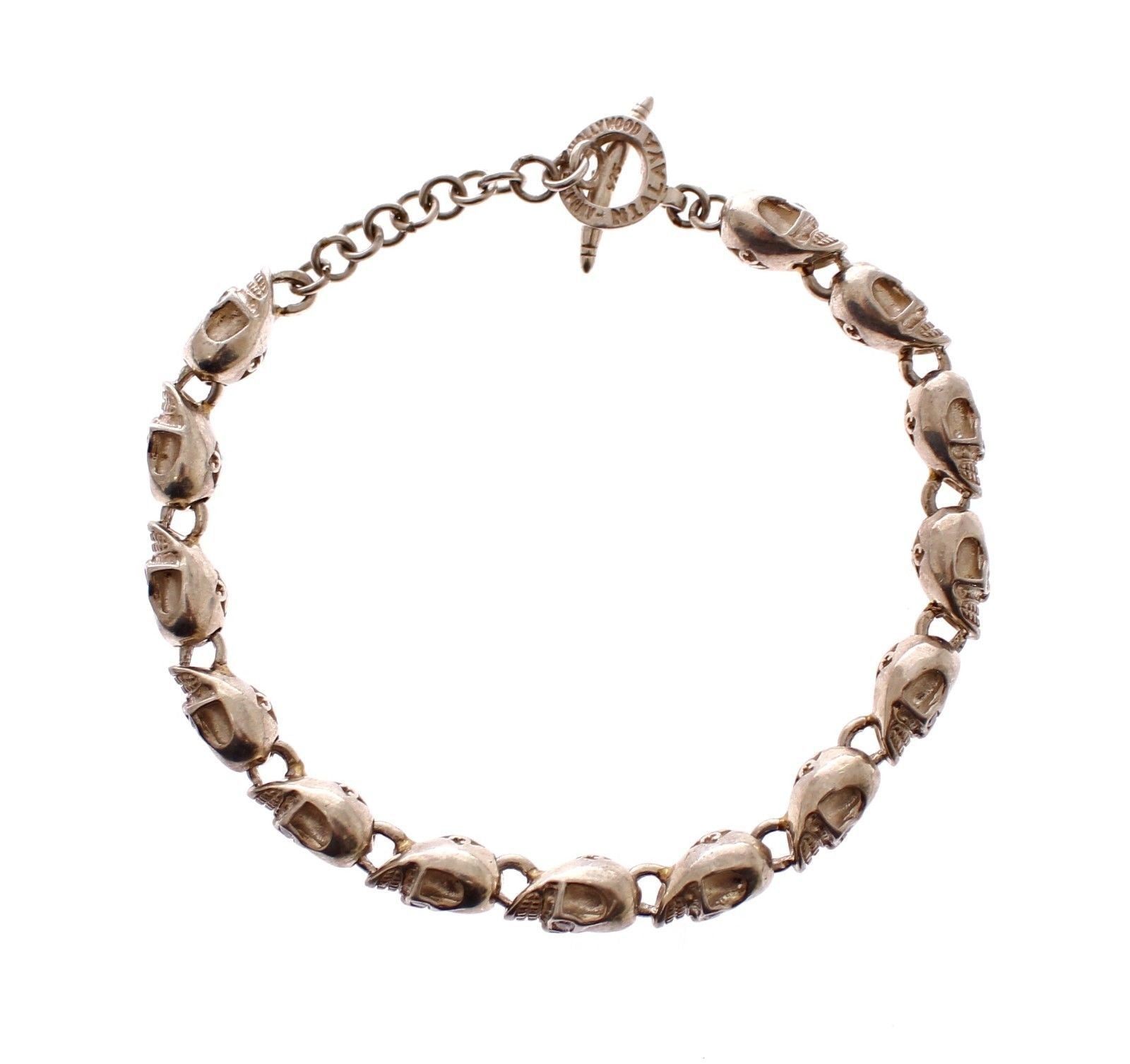 CZ Skull 925 Sterling Silver Chain Bracelet