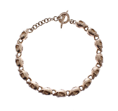 CZ Skull 925 Sterling Silver Chain Bracelet