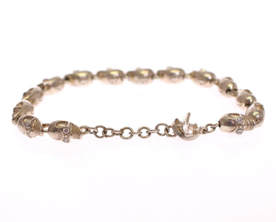 CZ Skull 925 Sterling Silver Chain Bracelet