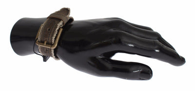 Brown Leather Buckle Strap Bracelet