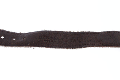 Brown Leather Buckle Strap Bracelet