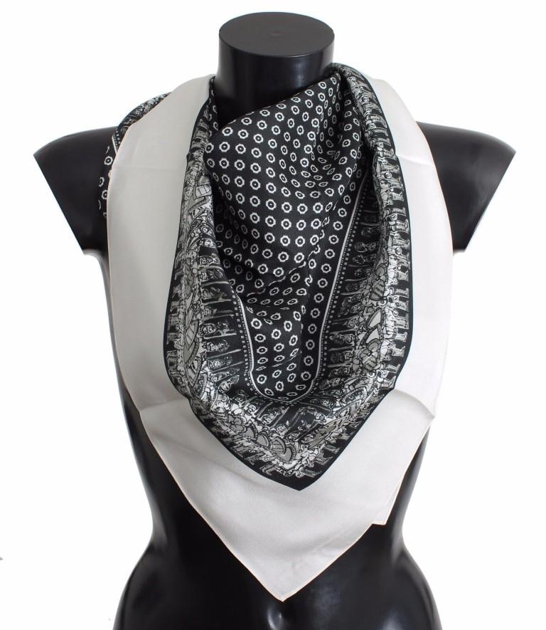 White Black Soldier Modal Silk Scarf