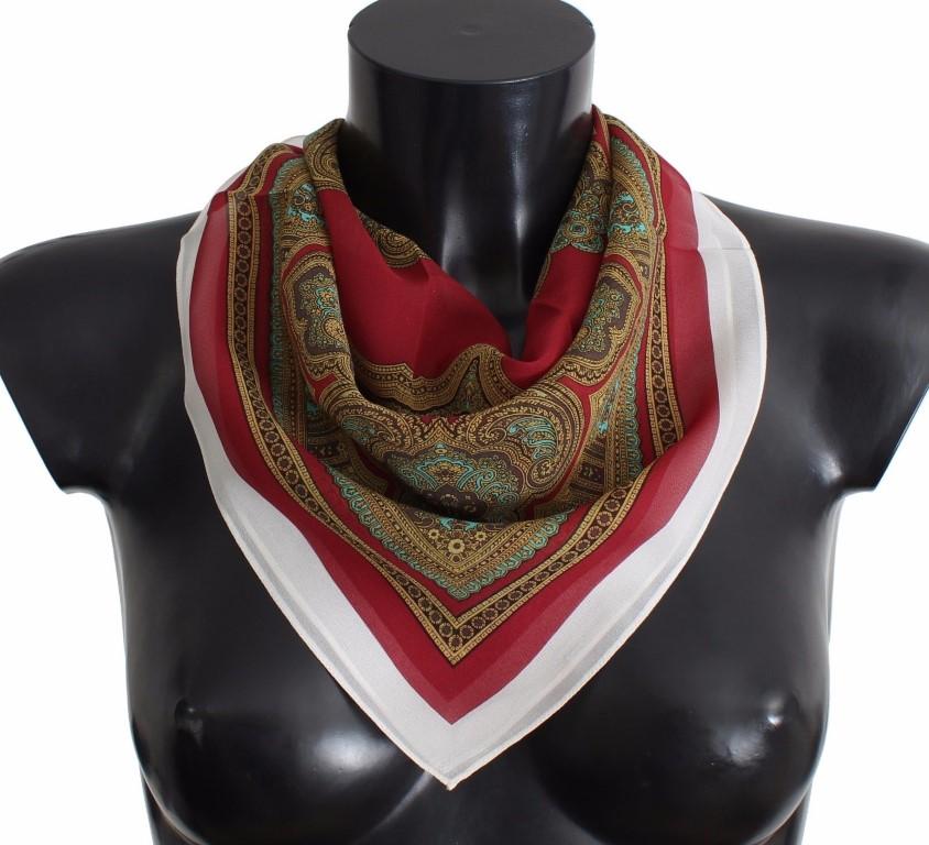 Multicolor Baroque Print Silk Scarf