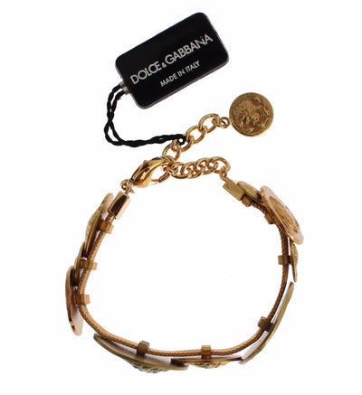 Gold Brass MONETE SICILY Coin Bracelet