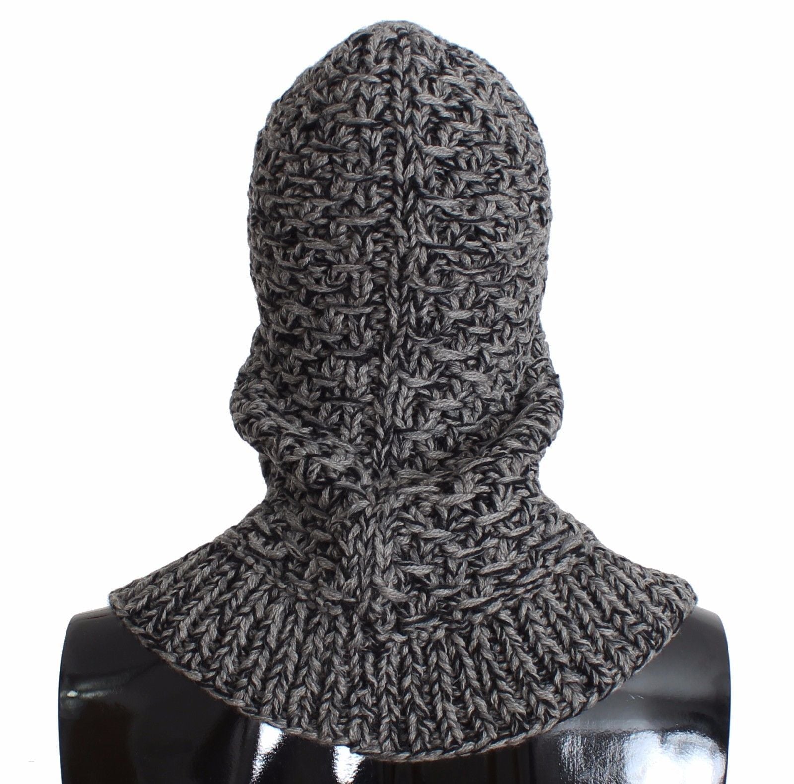 Men's Gray Wool Cashmere Crochet Hood
