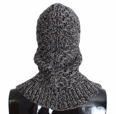 Men's Gray Wool Cashmere Crochet Hood