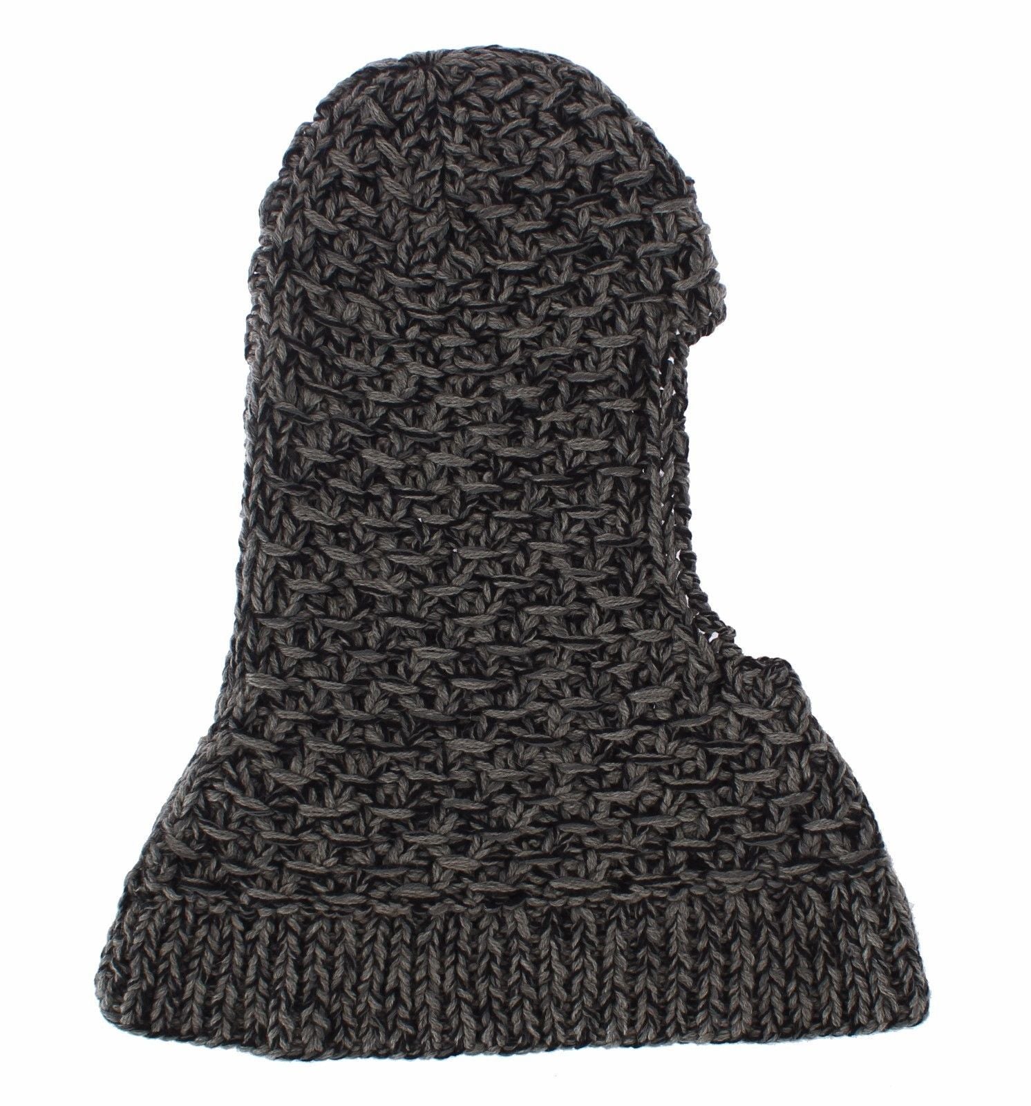 Men's Gray Wool Cashmere Crochet Hood