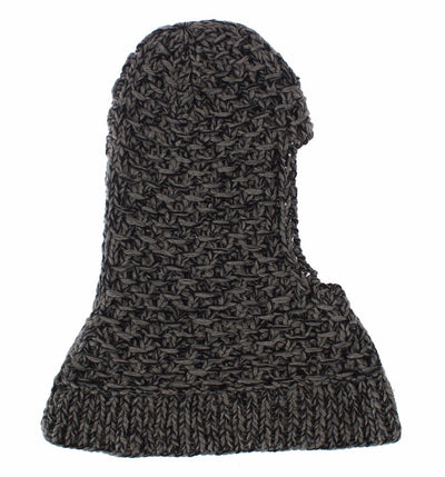 Men's Gray Wool Cashmere Crochet Hood