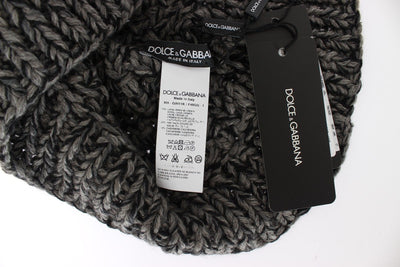 Men's Gray Wool Cashmere Crochet Hood