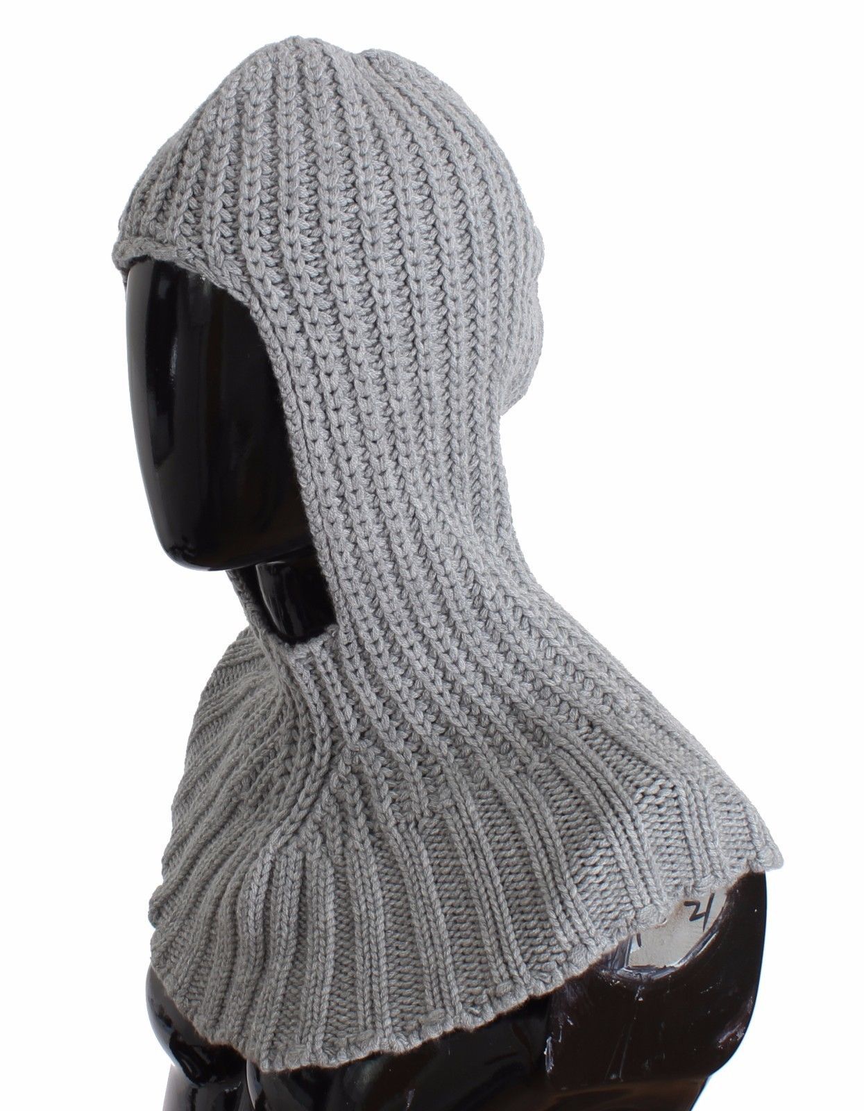 Men's Gray Cashmere Knitted Crochet Hood