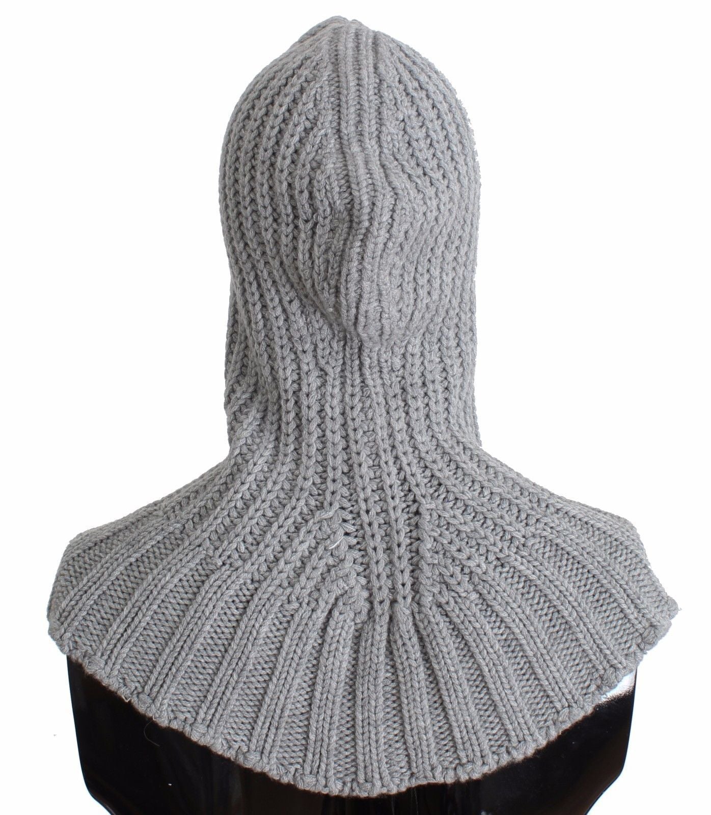 Men's Gray Cashmere Knitted Crochet Hood