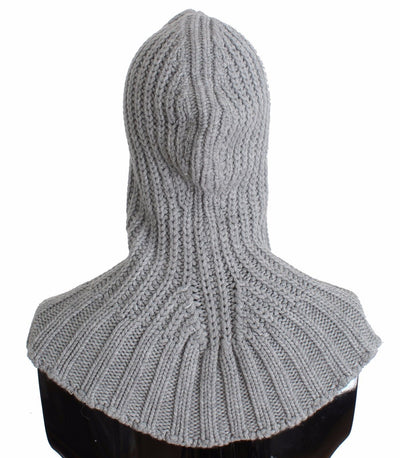 Men's Gray Cashmere Knitted Crochet Hood