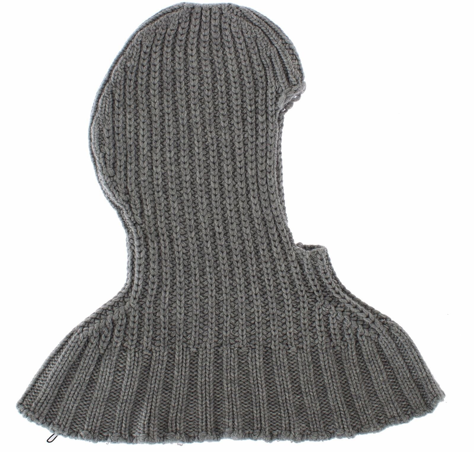 Men's Gray Cashmere Knitted Crochet Hood