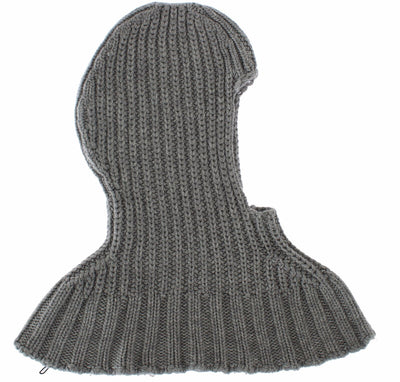 Men's Gray Cashmere Knitted Crochet Hood