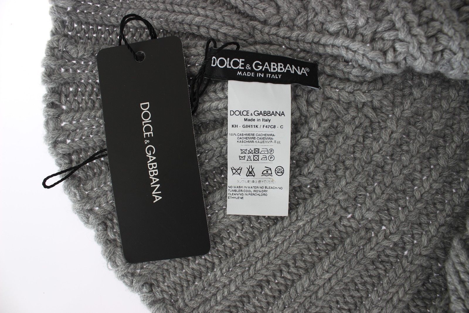 Men's Gray Cashmere Knitted Crochet Hood