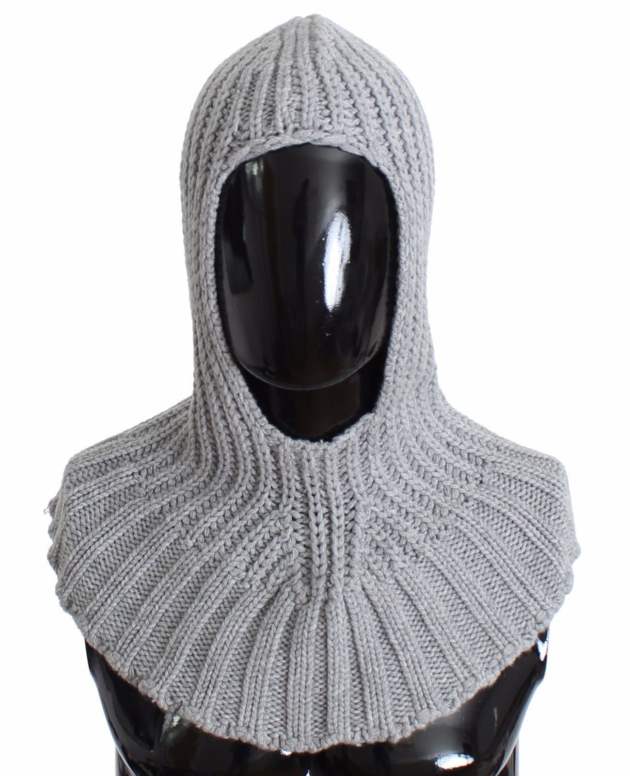 Men's Gray Cashmere Knitted Crochet Hood