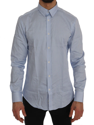 Blue Striped Cotton Shirt Trend Fit