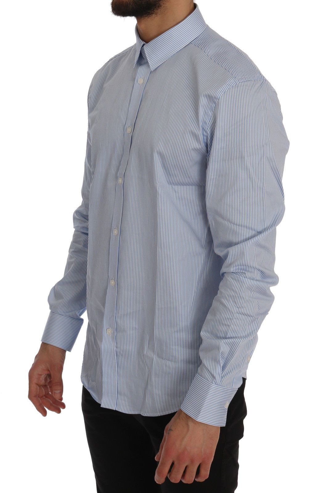 Blue Striped Cotton Shirt Trend Fit