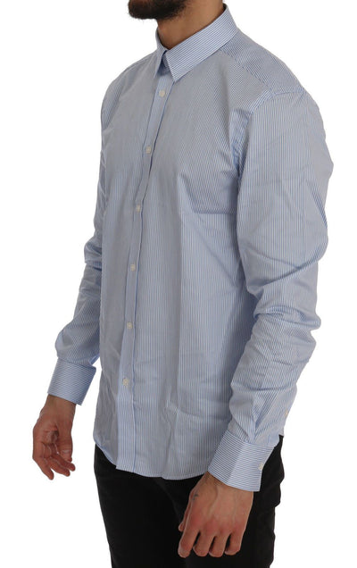 Blue Striped Cotton Shirt Trend Fit