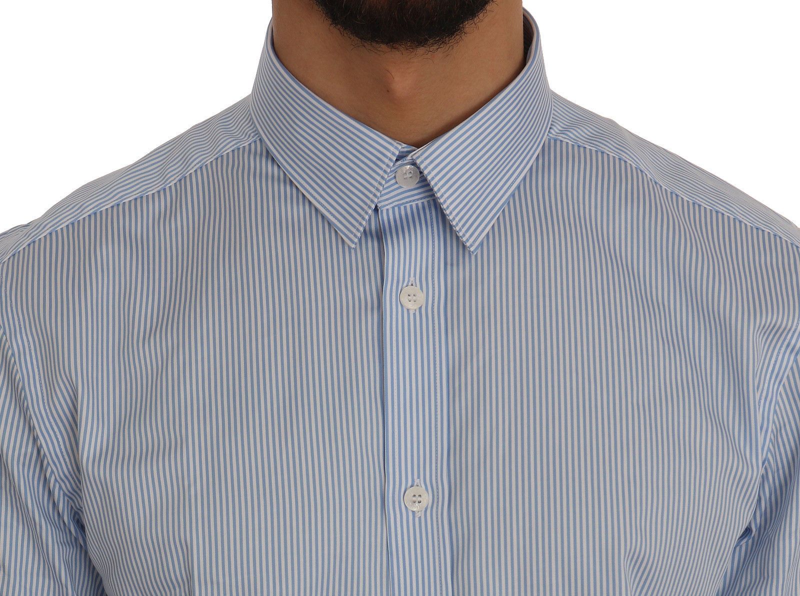 Blue Striped Cotton Shirt Trend Fit