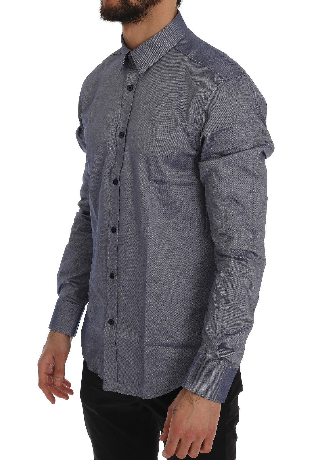 Gray  Cotton Dress Shirt Trend Fit