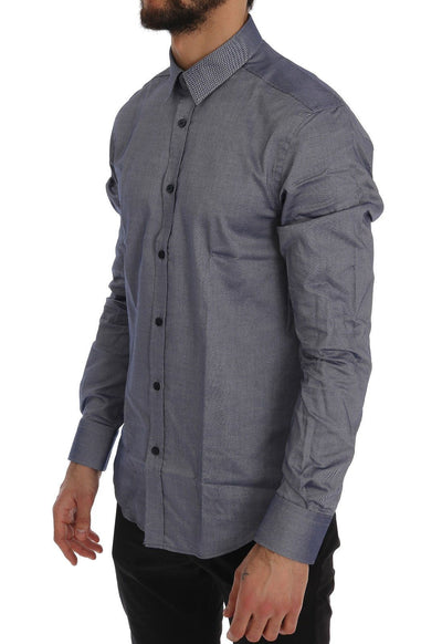 Gray  Cotton Dress Shirt Trend Fit