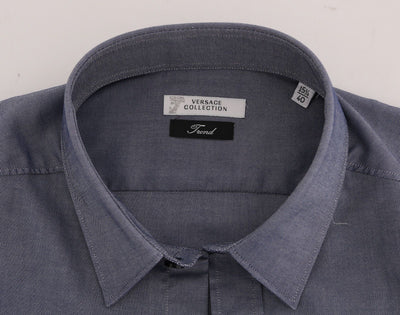 Gray  Cotton Dress Shirt Trend Fit