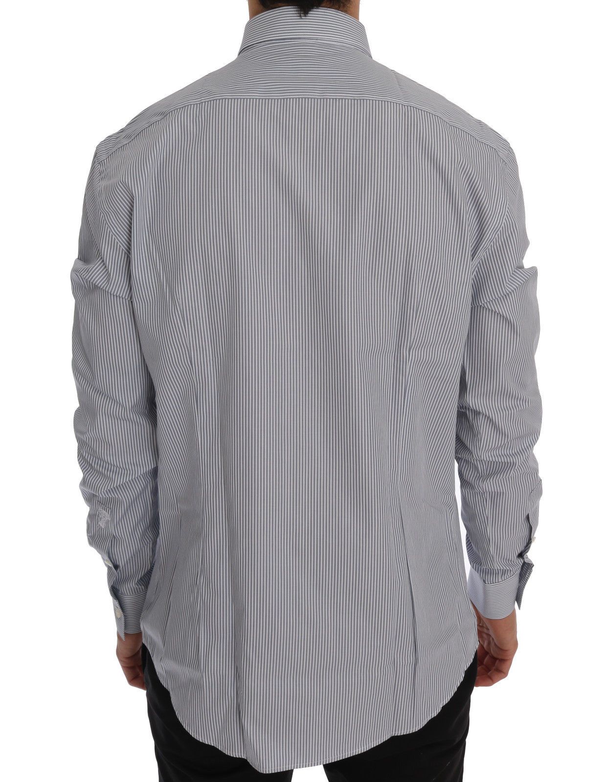 Light Blue Striped Cotton Dress Shirt Trend Fit