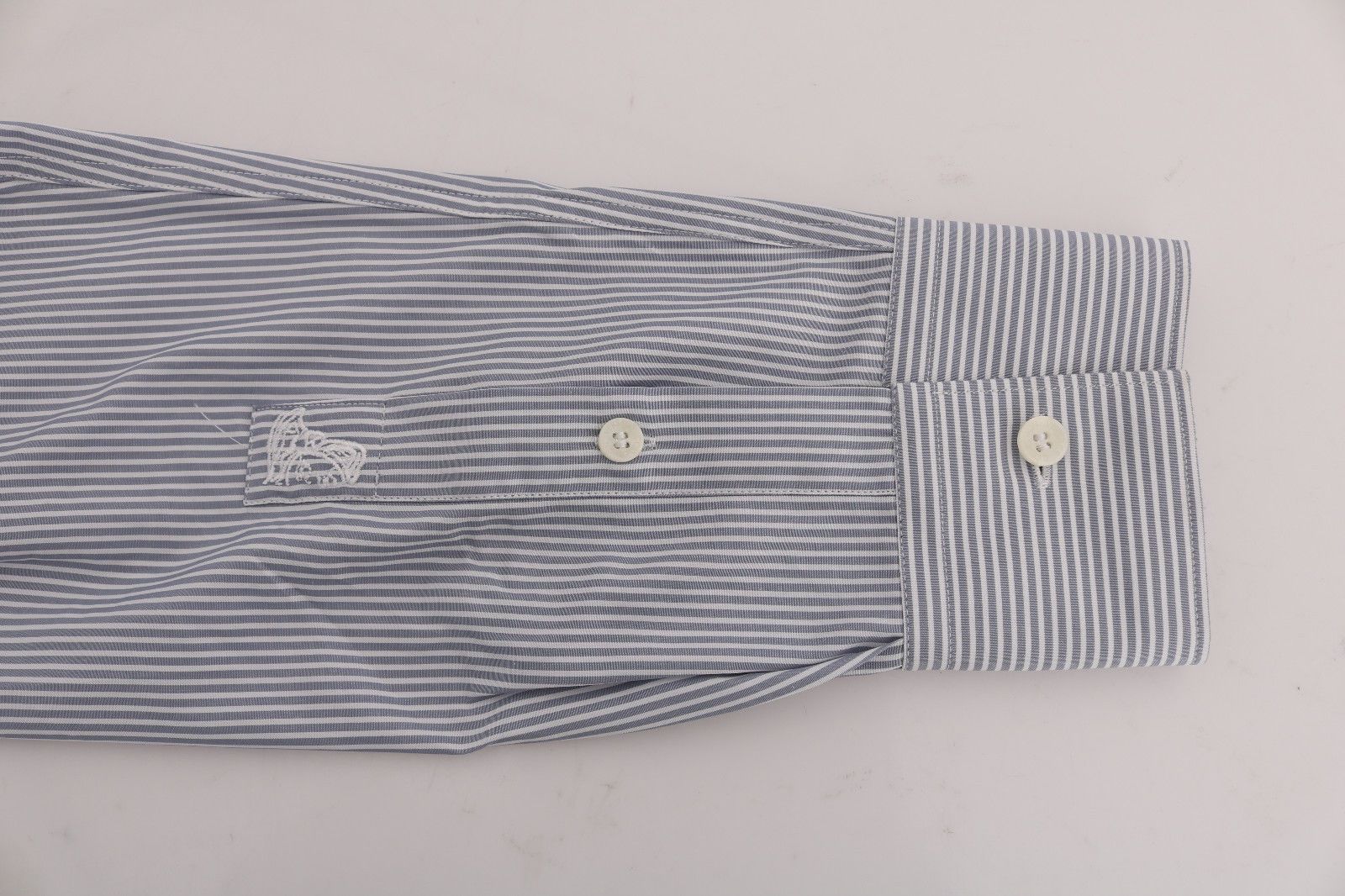 Light Blue Striped Cotton Dress Shirt Trend Fit