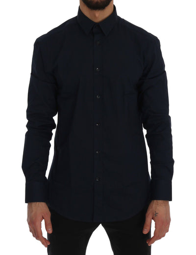 Dark Blue Cotton Dress Shirt Trend Fit